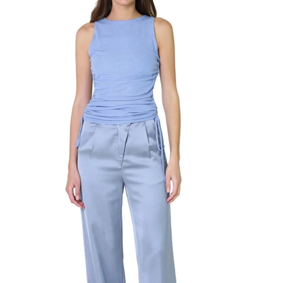 Crescent Valentina Ruched Top - Light Blue - Picture 4 of 4